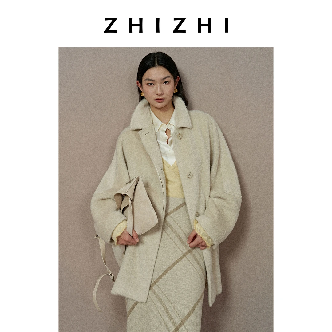 致知 朝中措 苏立小翻领连袖大衣冬季新款挺阔大衣ZZ2EWWWT122