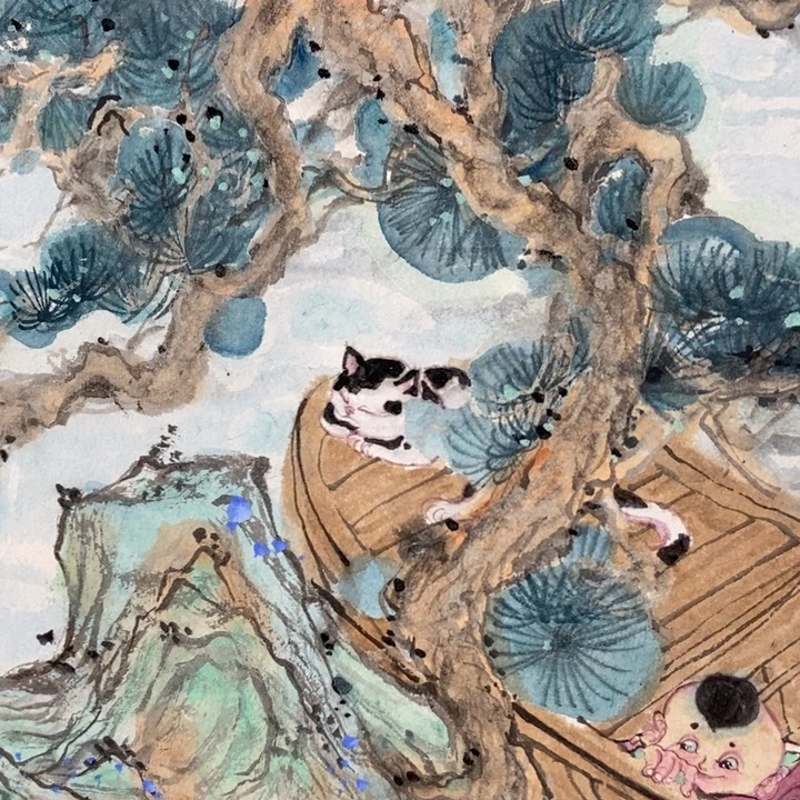 善***康国画亲笔手绘原创