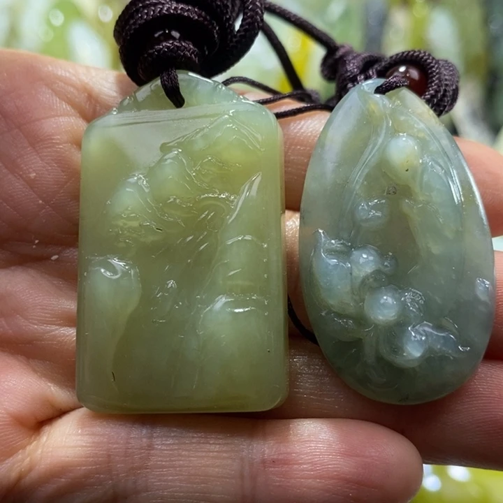 岫玉未镶嵌岫玉一套