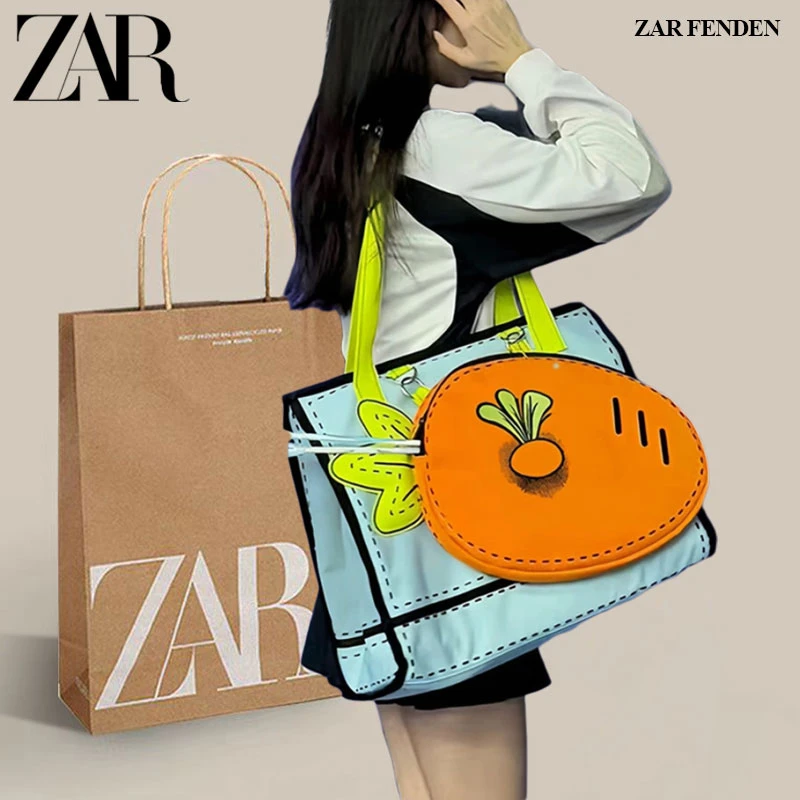 ZAR FENDEN萝卜羽毛球托特包2025新款运动羽毛球斜挎网球拍托特包