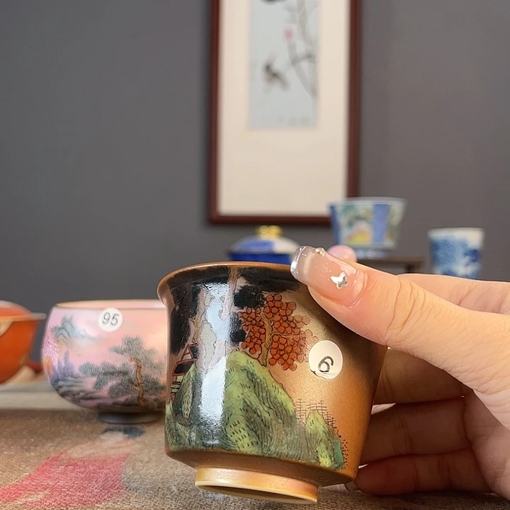 摆件景德镇陶瓷茶杯多