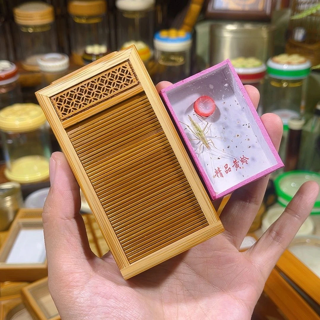 蟋蟀卷帘门单格竹蛉盒+修紫竹铃