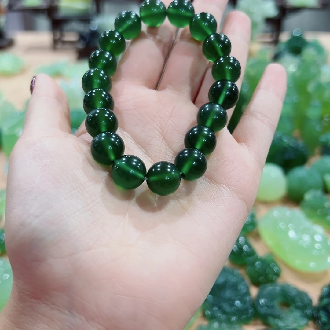 小***桌蛇纹石玉未镶嵌手串