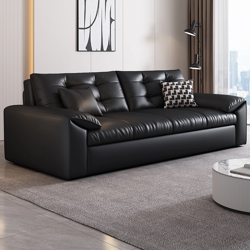 FEIJIAN/菲简家用沙发床可折叠一体两用直排沙发黑色复古沙发床