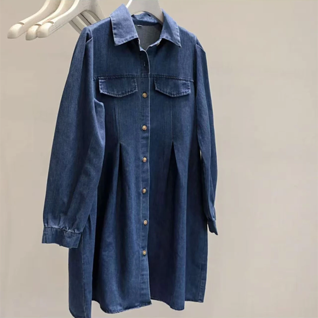 K2761 单排扣时尚显瘦牛仔连衣裙 1LYQ8814