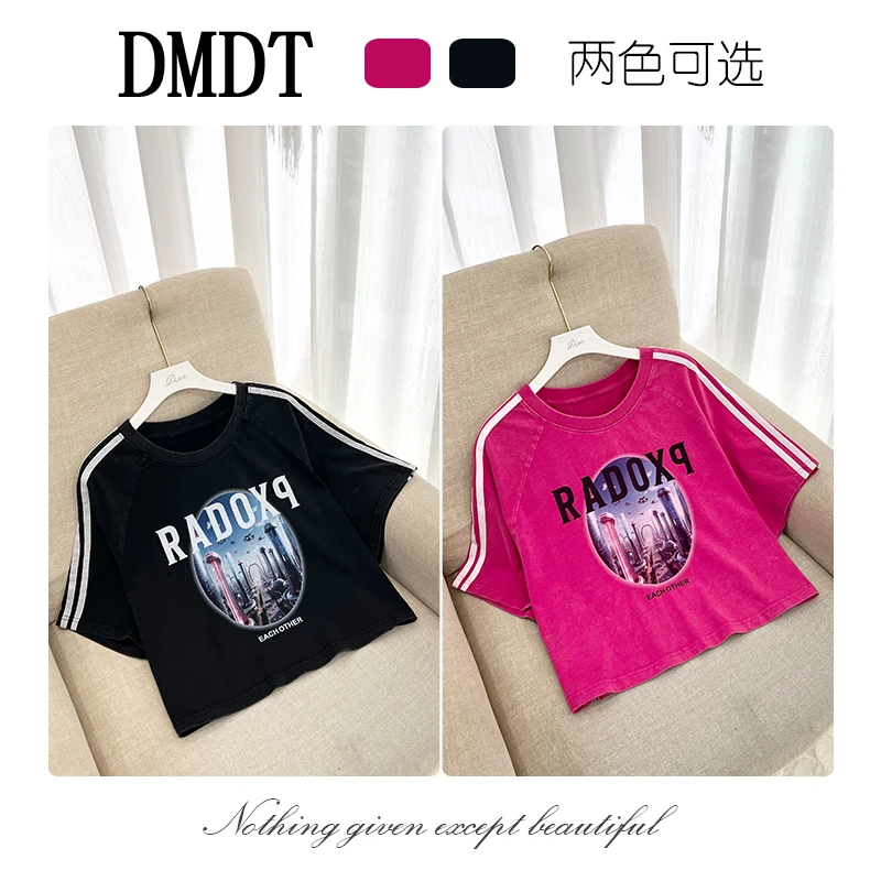 【DMDT服饰】2025新品“未来纪元”印花短袖字母休闲显瘦T恤B1990