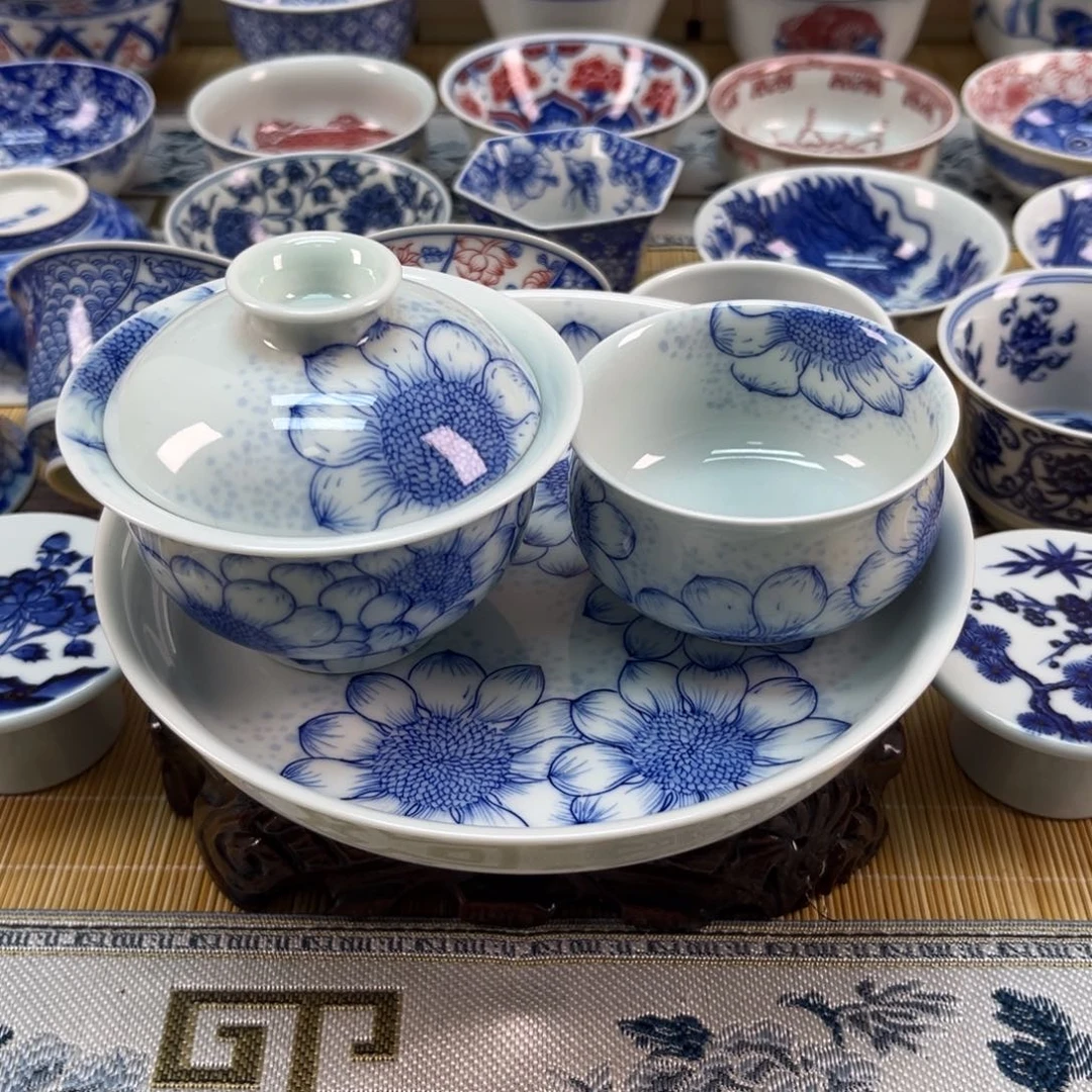 青花向阳花3件套组888