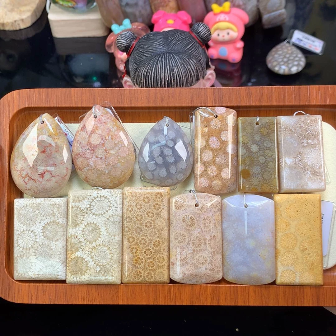 【闪购商品】颈饰未镶嵌硅化珊瑚（珊瑚玉）吊坠30米一个（51号）