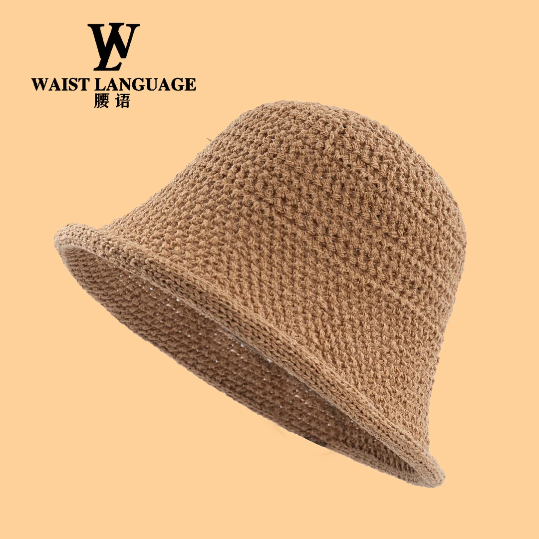 MZ2857款帽子女春夏镂空编织渔夫帽韩版显脸小盆帽