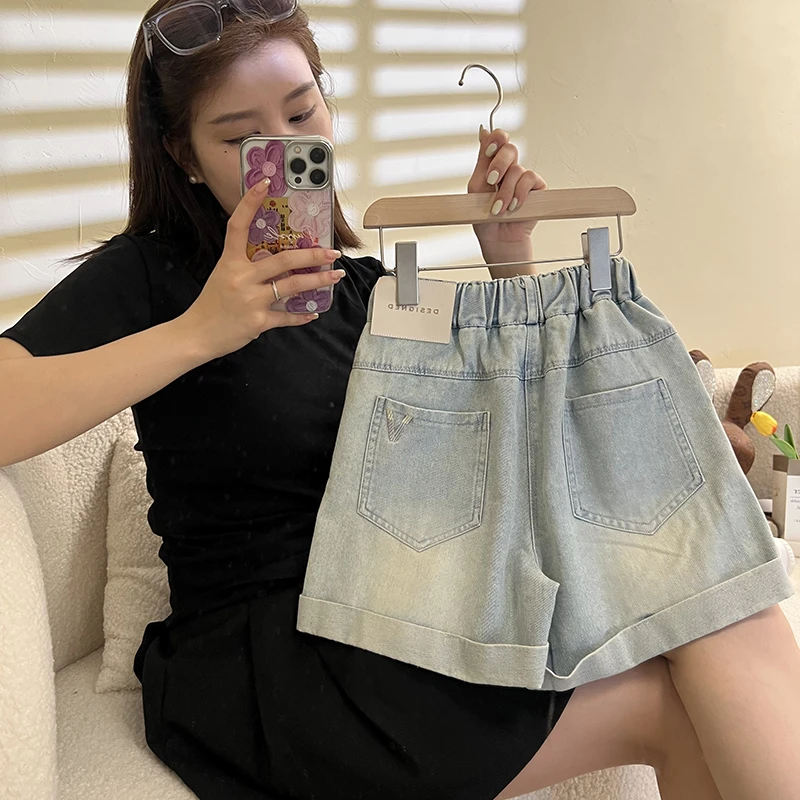 【401-450】四分裤合集中大童女童高品质夏季新款牛仔四分裤