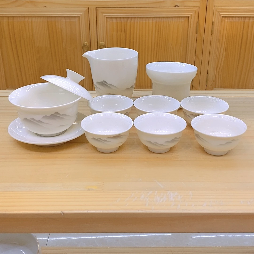 羊脂玉瓷茶具套装