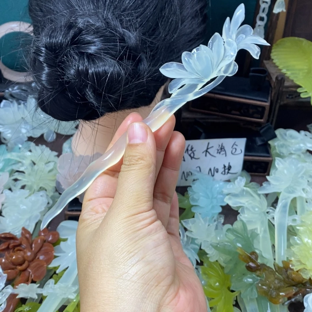 蛇纹石玉未镶嵌发饰