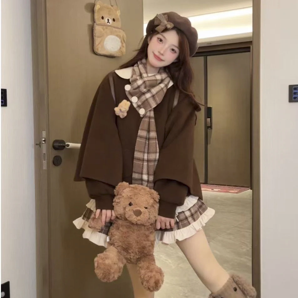 桔梗house焦糖松饼【冬季新品】秋冬少女氛围感上衣短裙