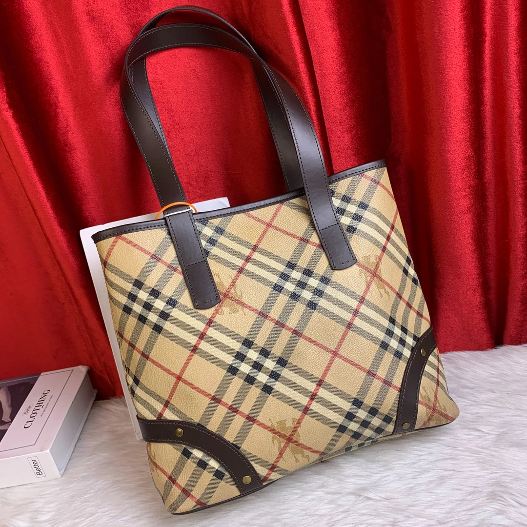 95新 BURBERRY/博柏利 格纹单肩包/FYAR06815002/5002/修复品