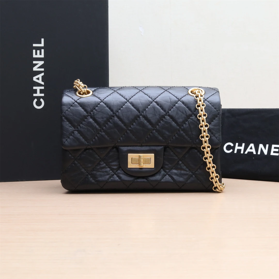 99新 Chanel/香奈儿 【双双】2.55 口盖包 迷你 20cm 芯片开 金扣