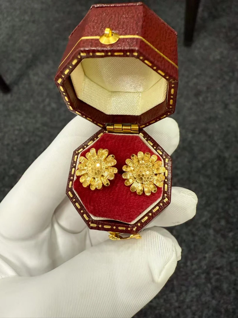 耳饰 太阳花龙鳞耳钉6309