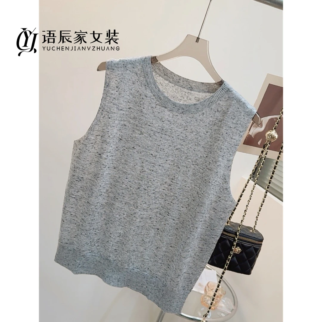 点点纱无袖圆领打底衫！！！夏季百搭毛衣女针织衫B537