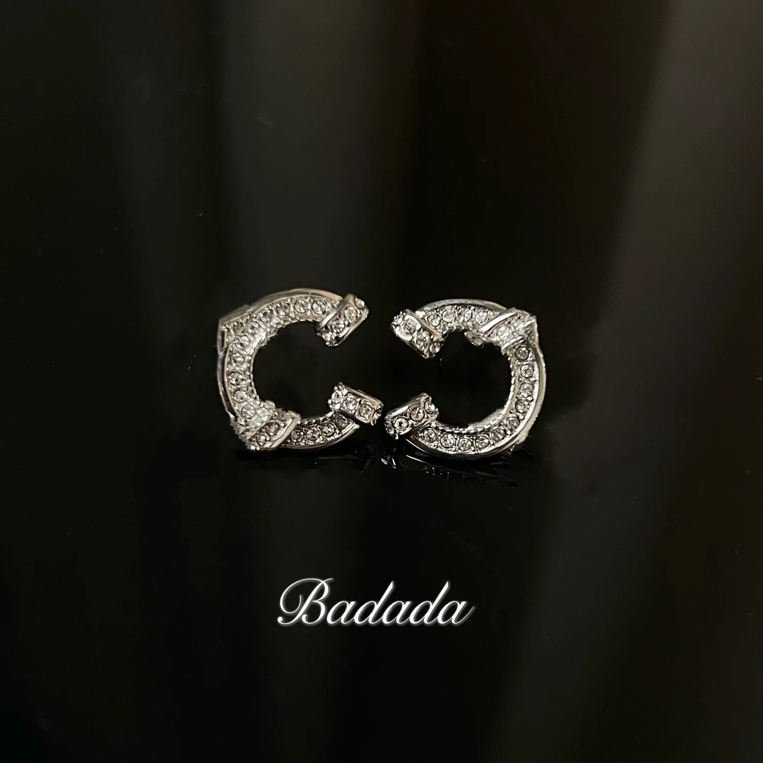 铜合金仿水晶耳饰 【C6017】轻奢女士气质精致高定耳钉0078