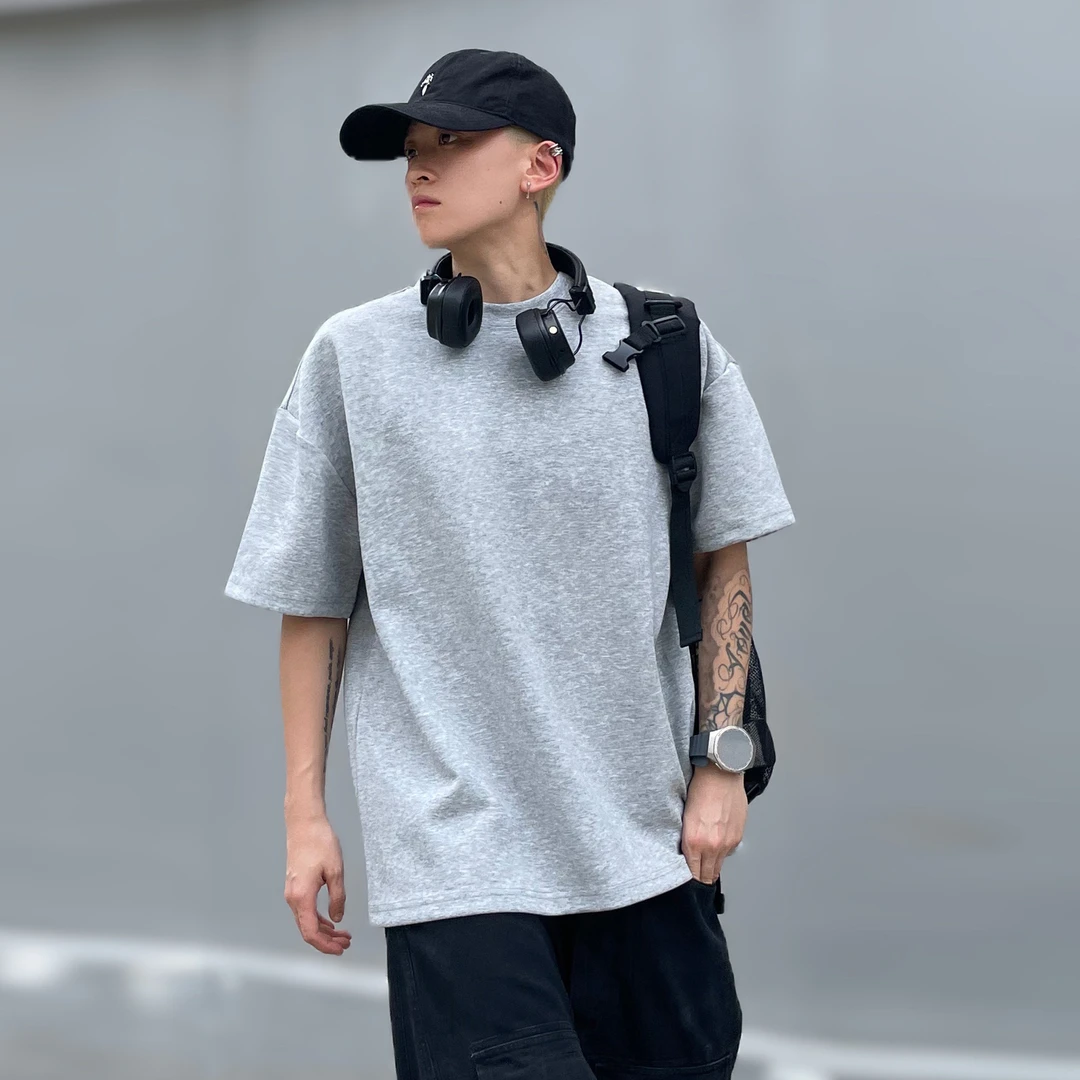 NOOMBUS 新款重磅320克凉感太空棉cleanfit圆领T恤宽松男女潮打底