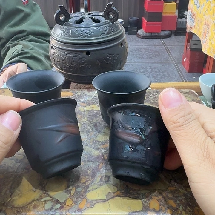 紫陶杯四个。。。品茗。。。