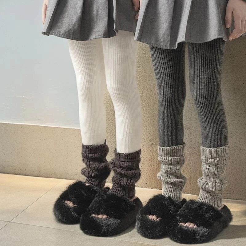 女童加绒加厚冬季儿童保暖一体绒袜套裤袜宝宝外穿连体打底长裤子