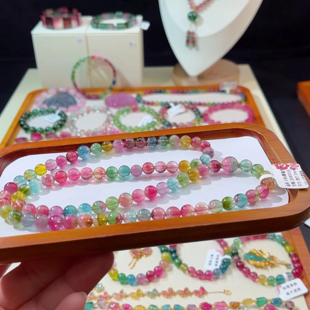 碧玺手串18K金镶嵌手串