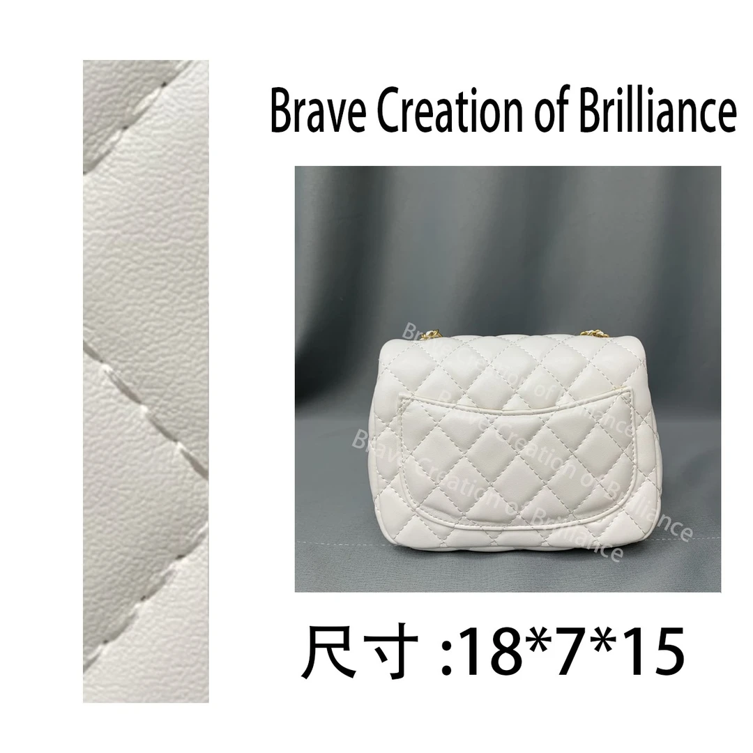 【HH168】2025年新款小香风白色菱格包时尚百搭小包包