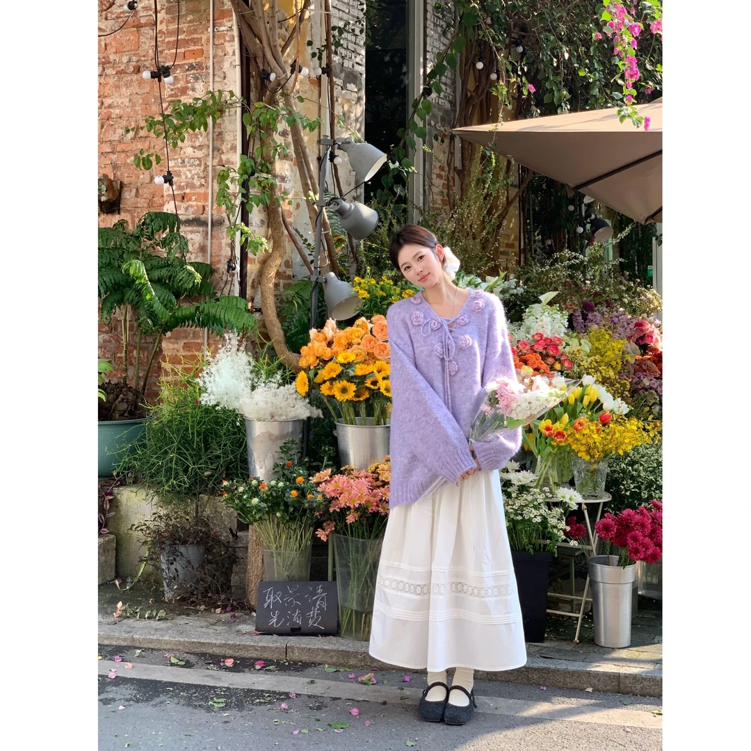 【婉er】2024早春 设计师款简约温婉气质百搭宽松半身裙HSW8871