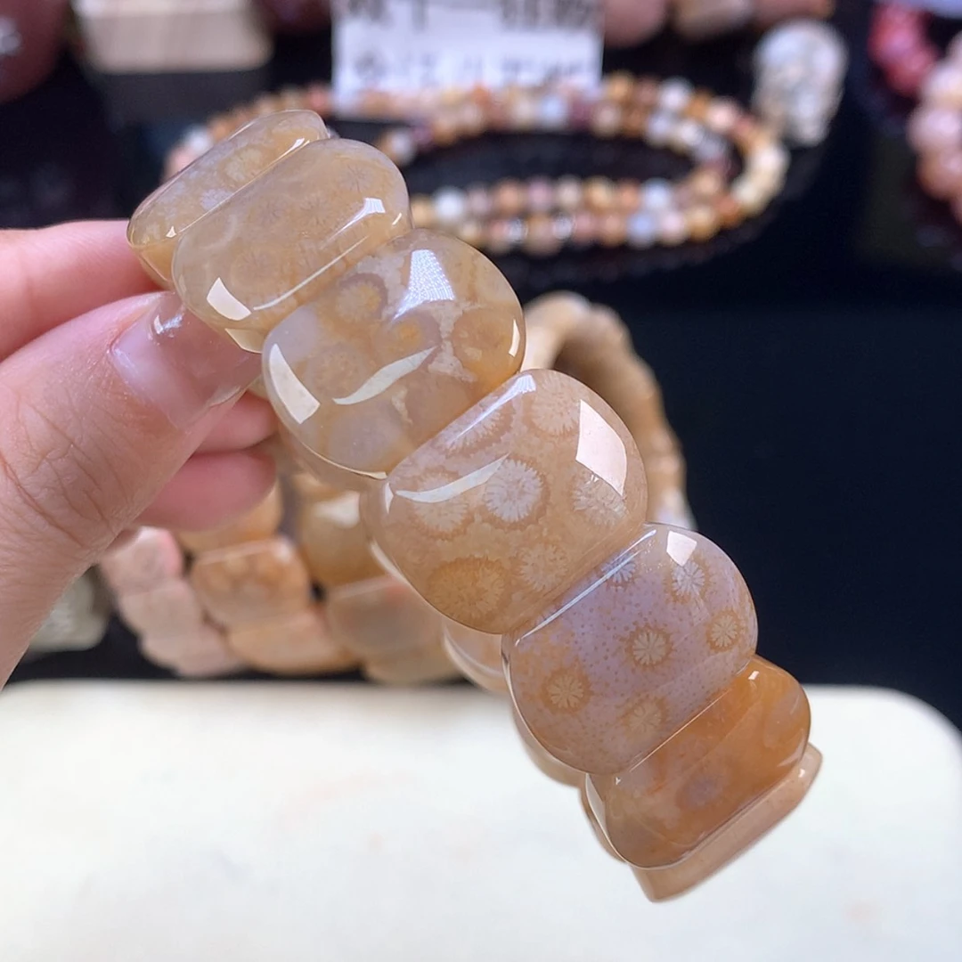 【闪购商品】颈饰未镶嵌硅化珊瑚（珊瑚玉）福利手牌（34号）