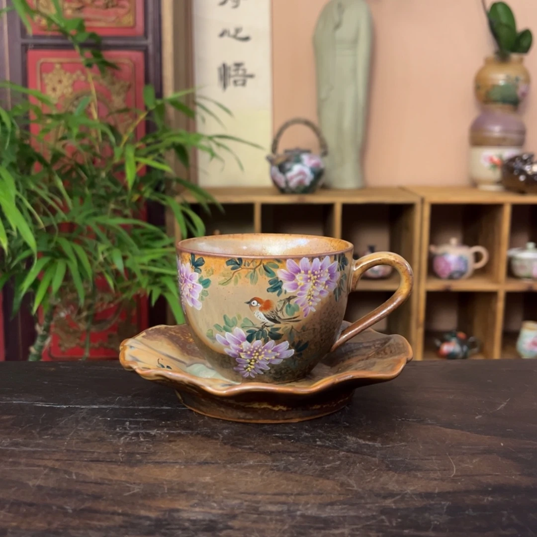 柴烧纯手工手绘陶瓷