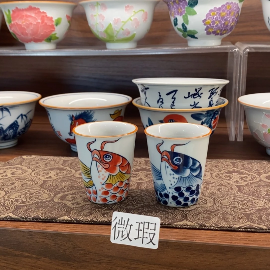 釉下彩老陶泥手工绘制