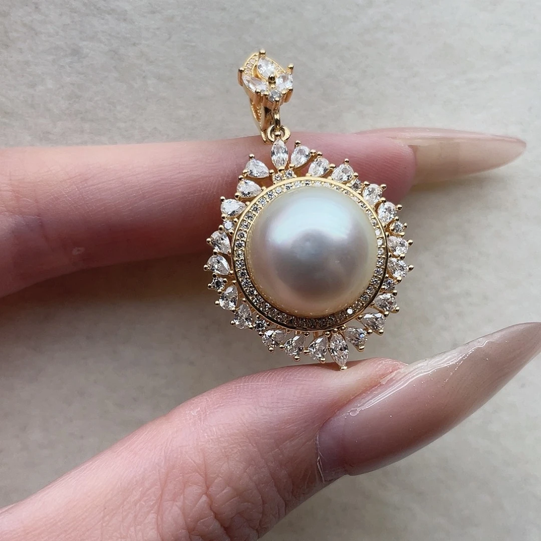 银S925镶嵌海水珍珠吊坠72