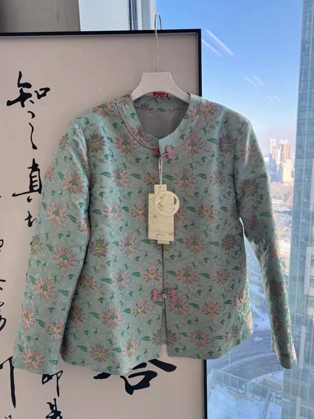 步步生莲织金宋锦正肩外套