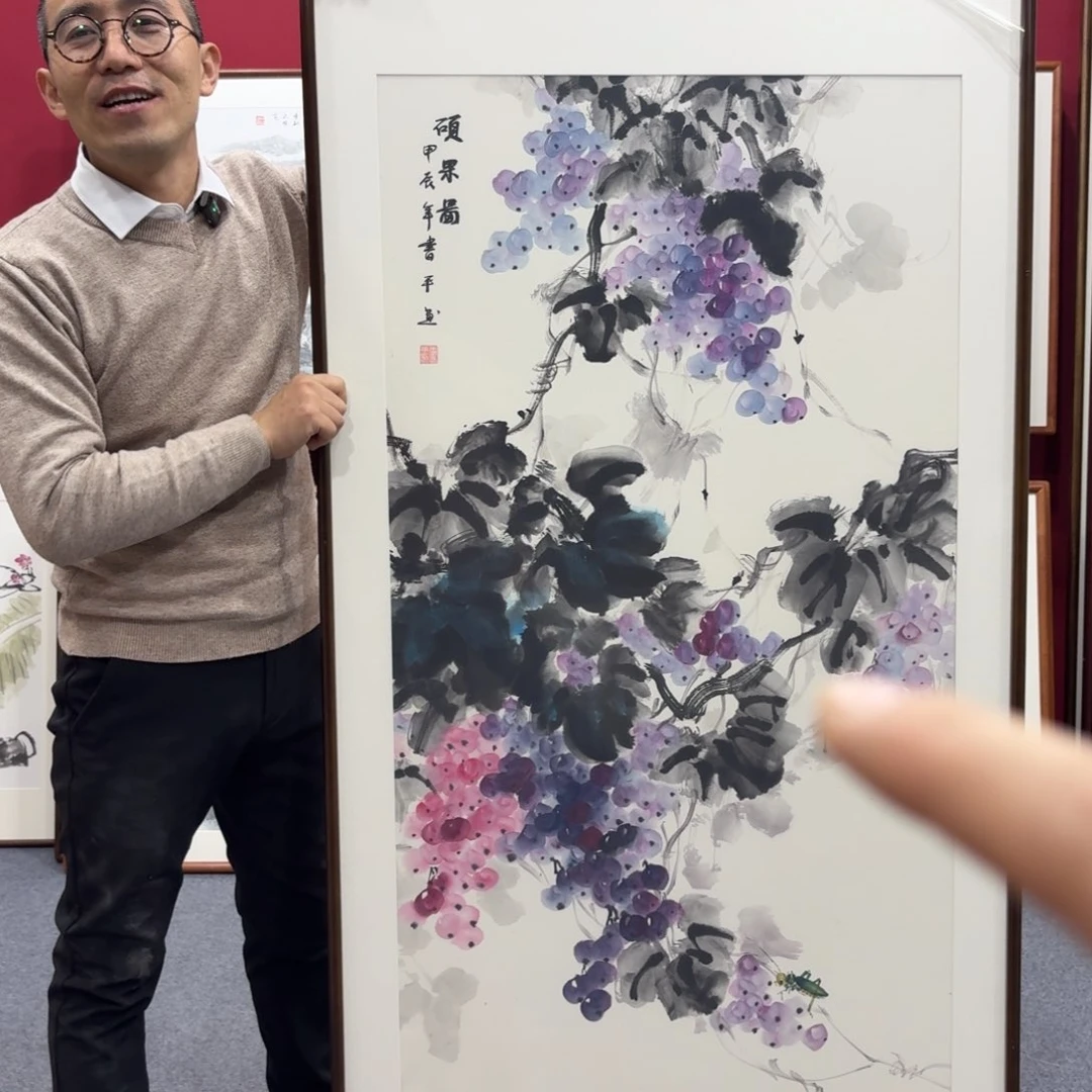 国画带框绘画160/80尺寸