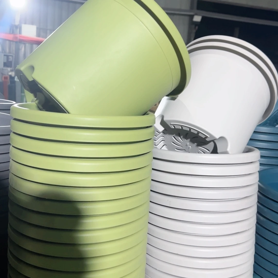 树脂四季盆5#无拖灰白6微瑕