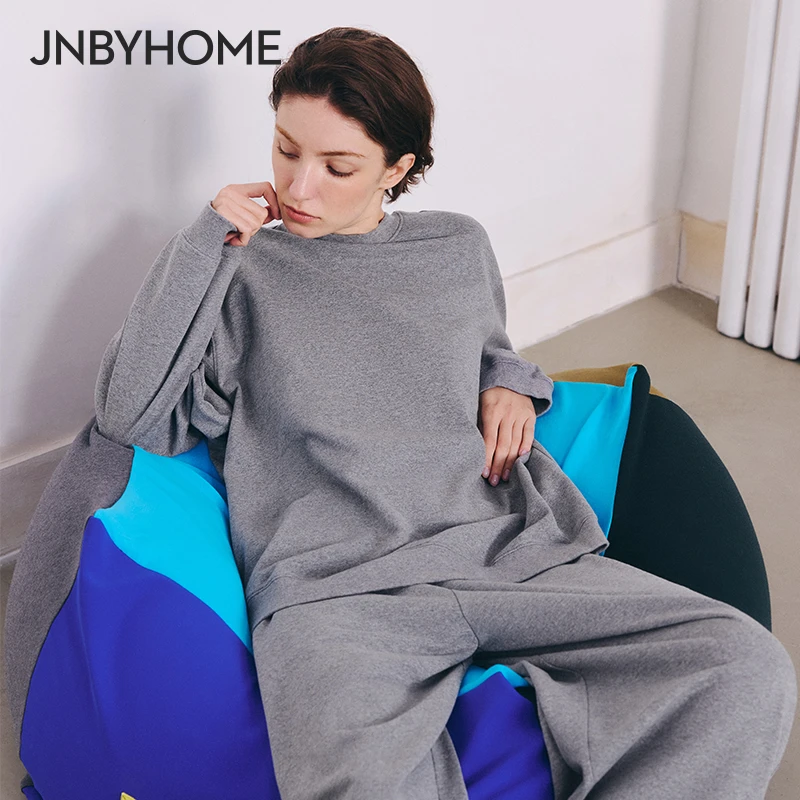 JNBYHOME江南布衣25新休闲卫衣套装女运动风双圆领长袖外穿家居服