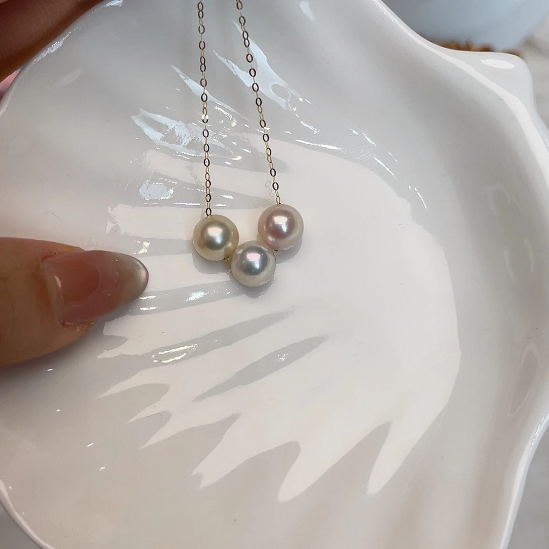 颈饰海水珍珠18K金镶嵌