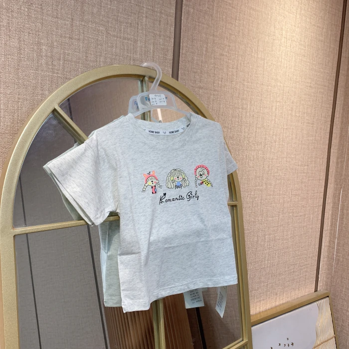 AD437   宝宝灰色卡通纯棉短袖T恤