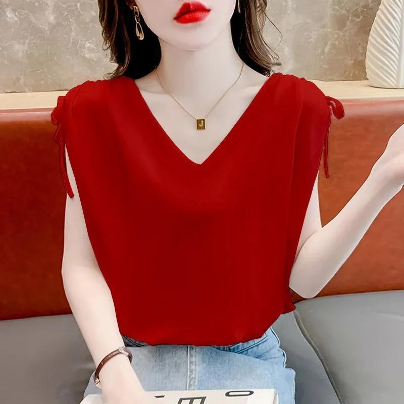 无袖恤女背心新款夏季外穿设计感多巴胺短款洋