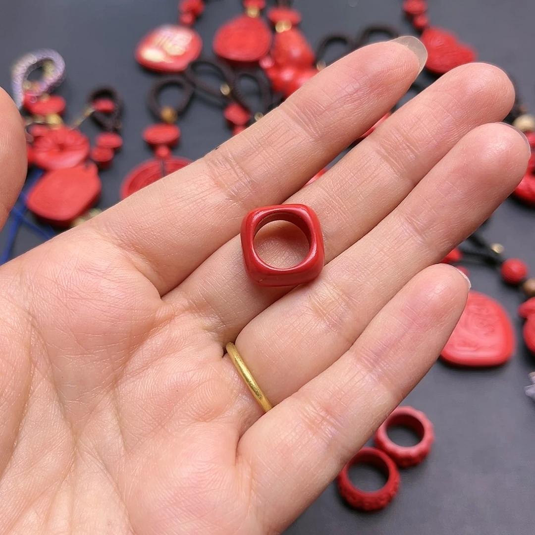 天然辰砂朱砂方环