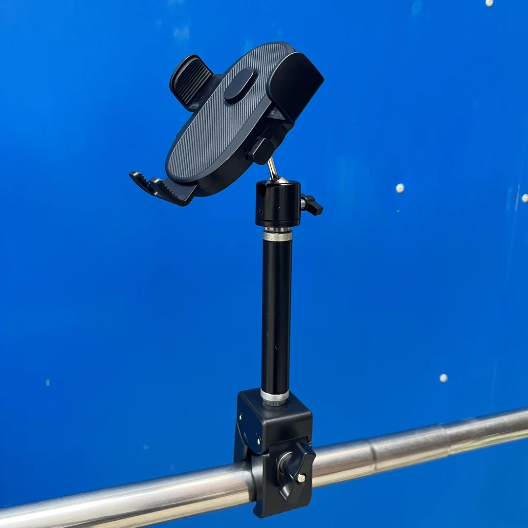 摆摊钳夹金属延长杆手机支架平板夹360直播圆管夹电动车轮椅挖机