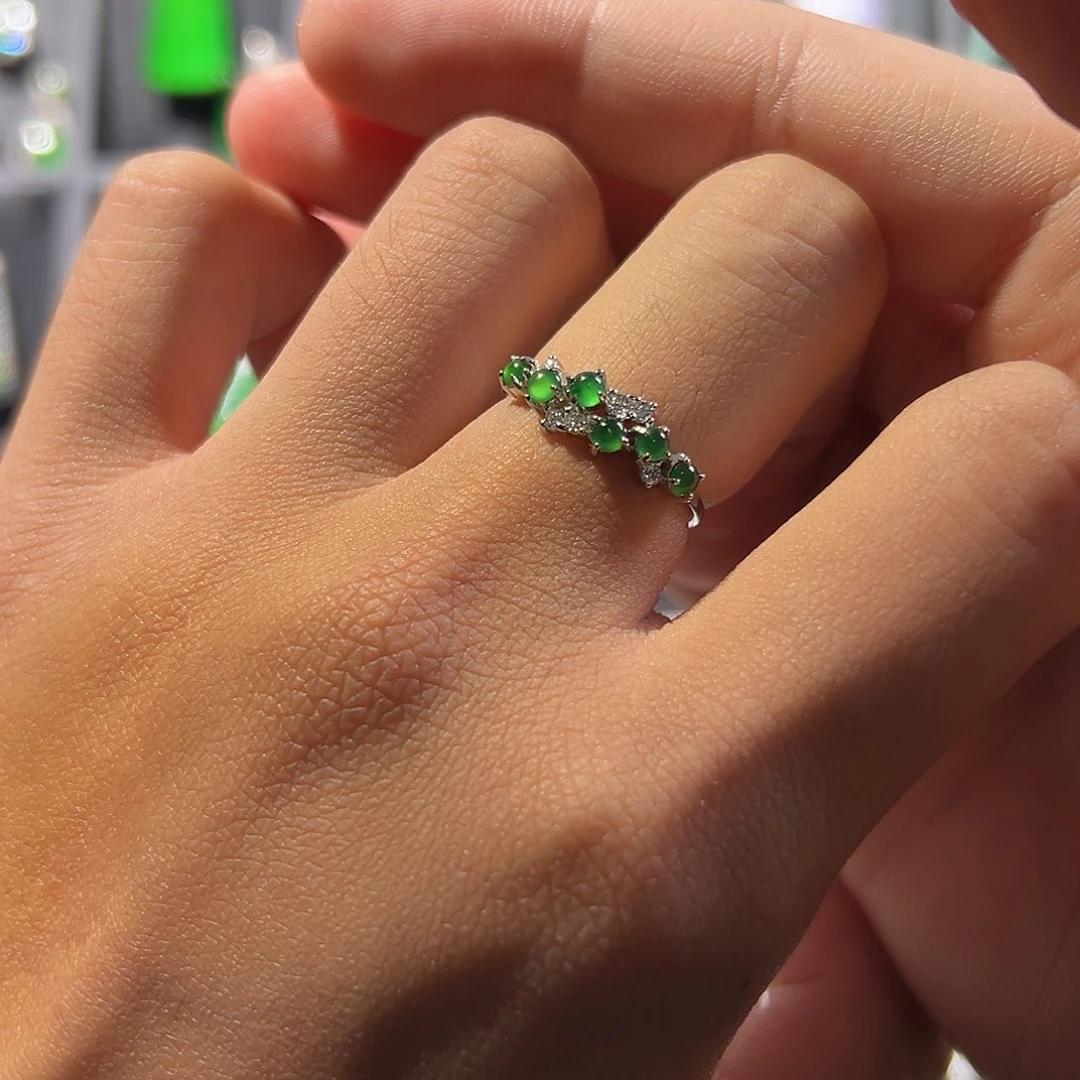 翡翠银S925镶嵌戒指