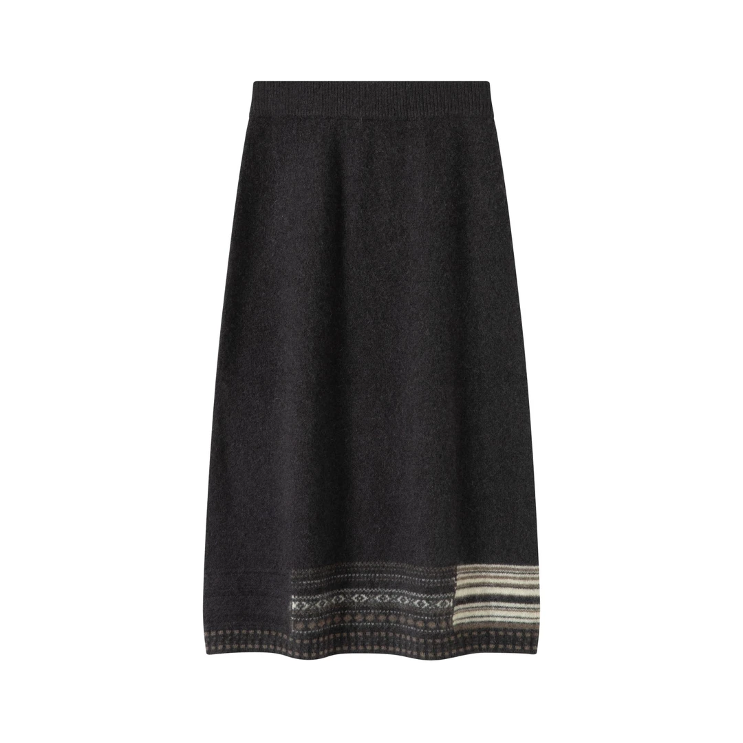 美拉德色系顶奢100牦牛绒极简温柔风显瘦新款直筒秋冬针织半身裙