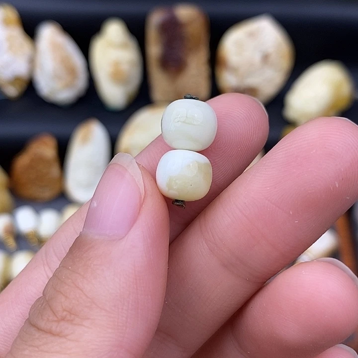 琥珀未镶嵌裸石9对珠b878