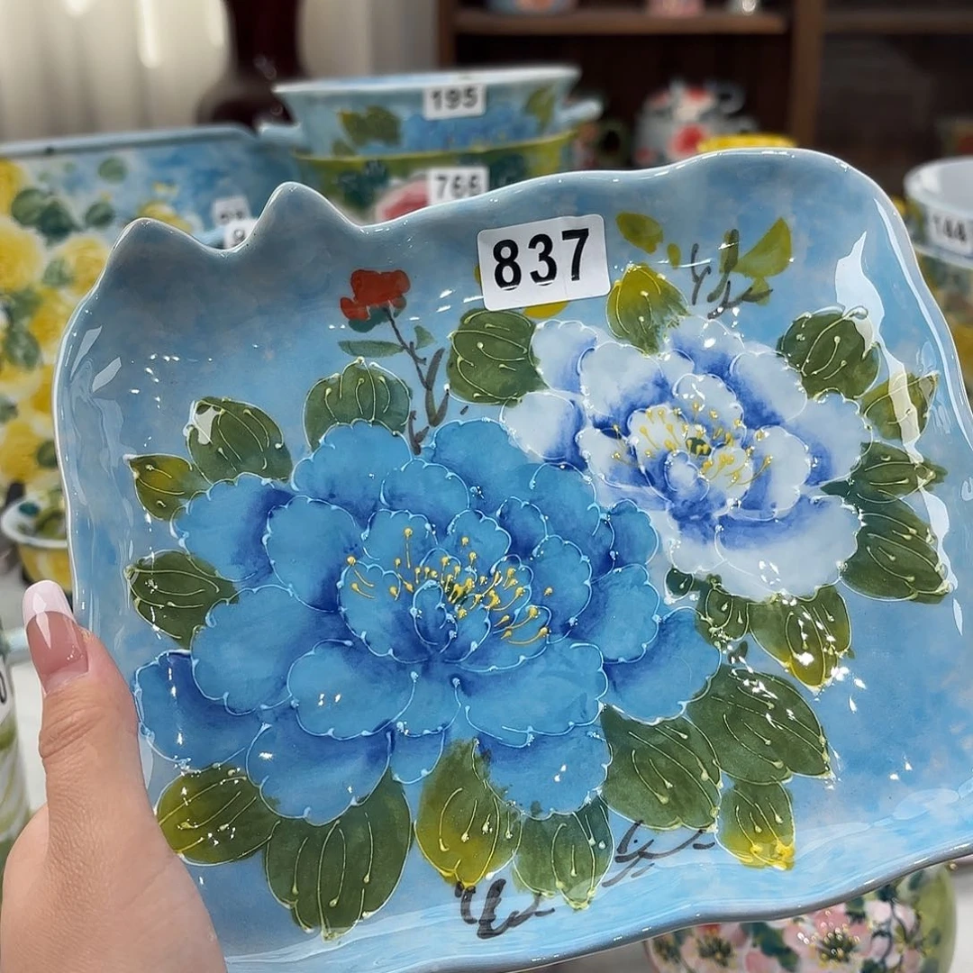 景德镇手绘高温釉下彩陶瓷茶具