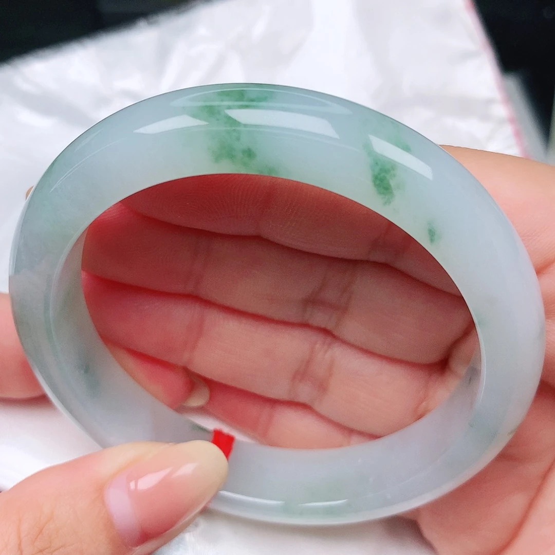 未镶嵌手镯翡翠12冰胶飘花