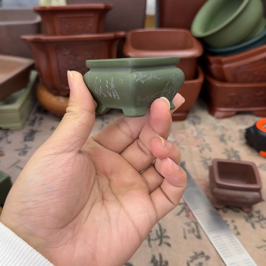 紫砂花盆宜兴紫砂正品4x2.5