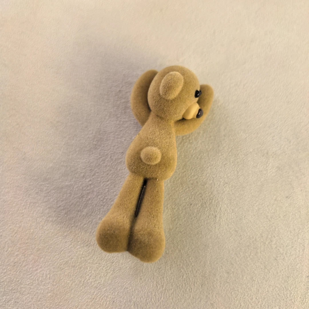 E428咖色趴趴小熊边夹