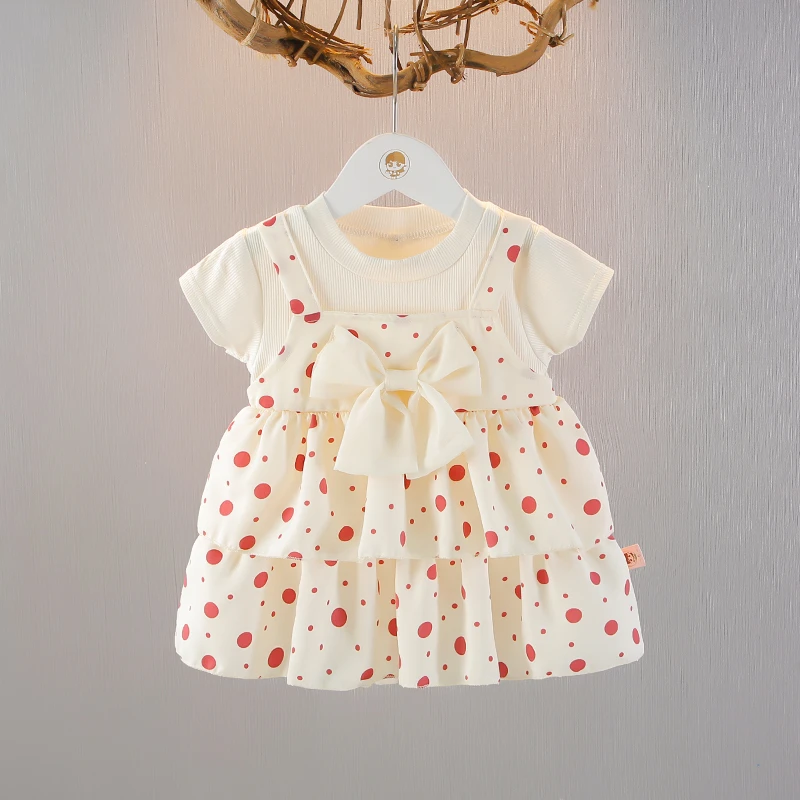 【悦悦妈妈呀】女童短袖夏连衣裙小女孩裙子女宝宝假背带薄款公主裙