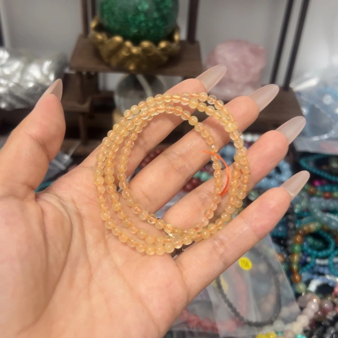 水晶手串未镶嵌三圈金发晶